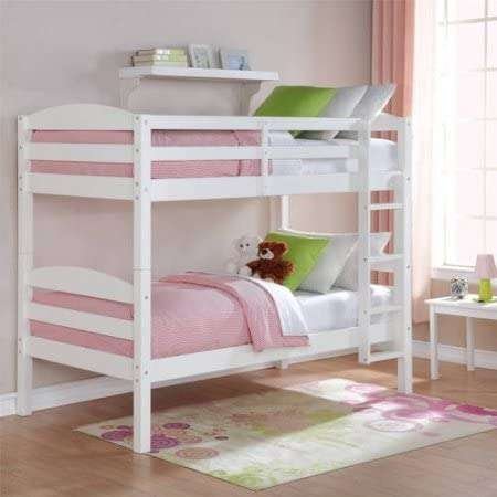 Mainstays Twin Over Twin Wood Bunk Bed for Teenage Girl