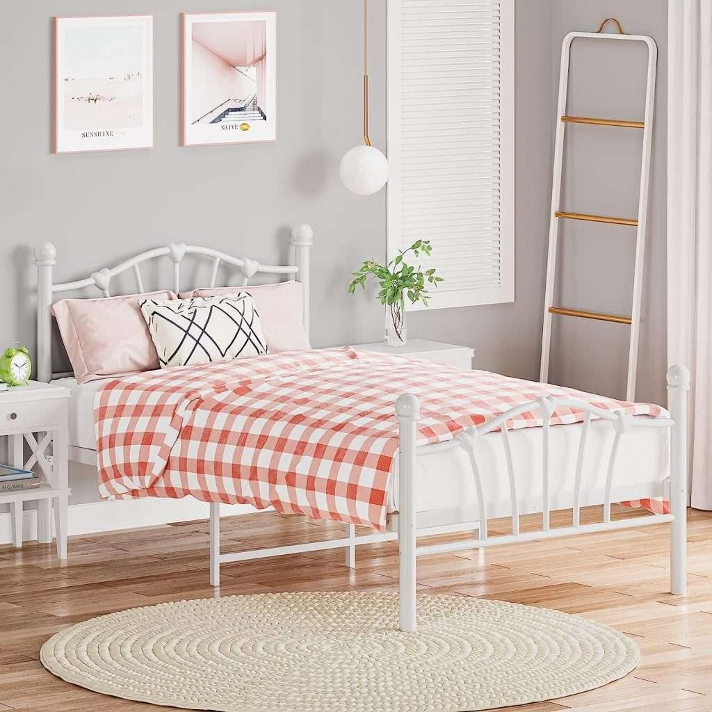 Amyove White Twin Size bed for teenager