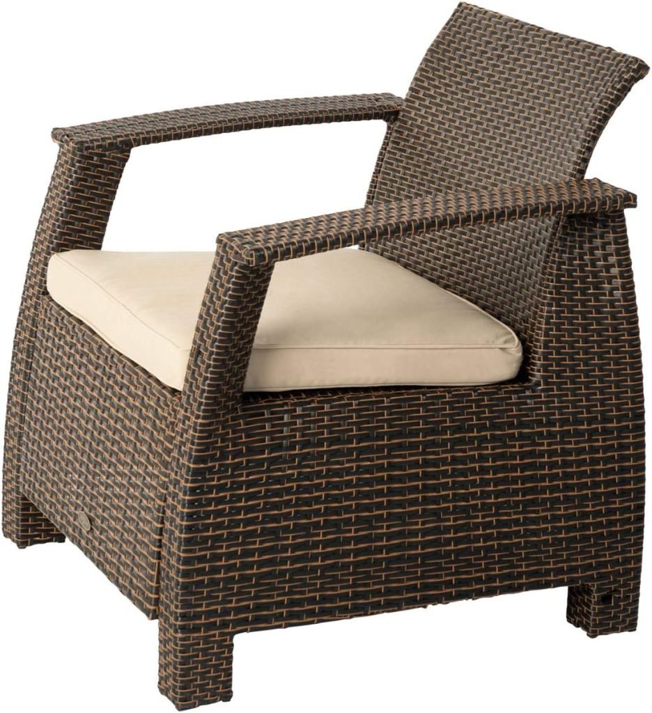 Patio Sense 62775 Bondi Deluxe Wooden Chair With Cushion
