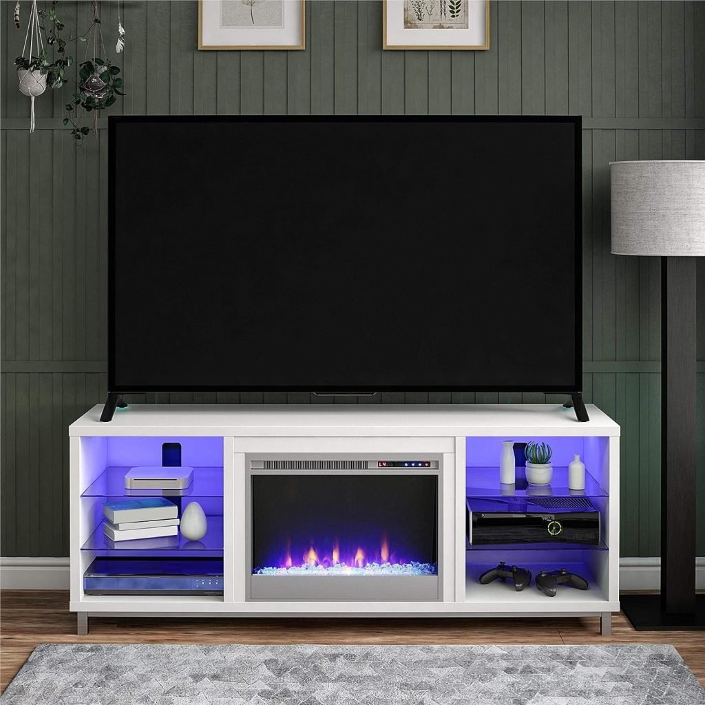 Ameriwood Home Lumina Floating Tv Stand With Electric Fireplace