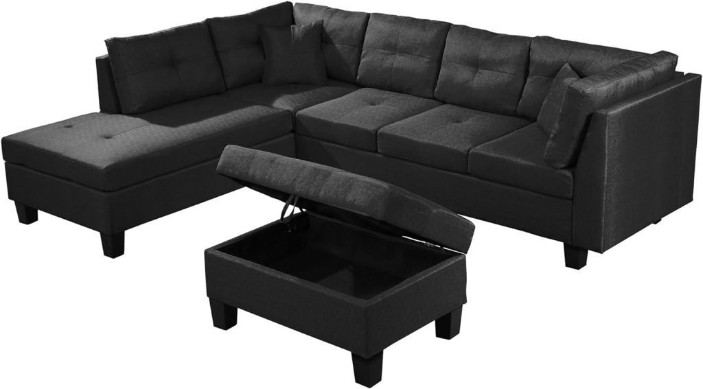 Sectional Sofa Set For Black Furniture Living Room