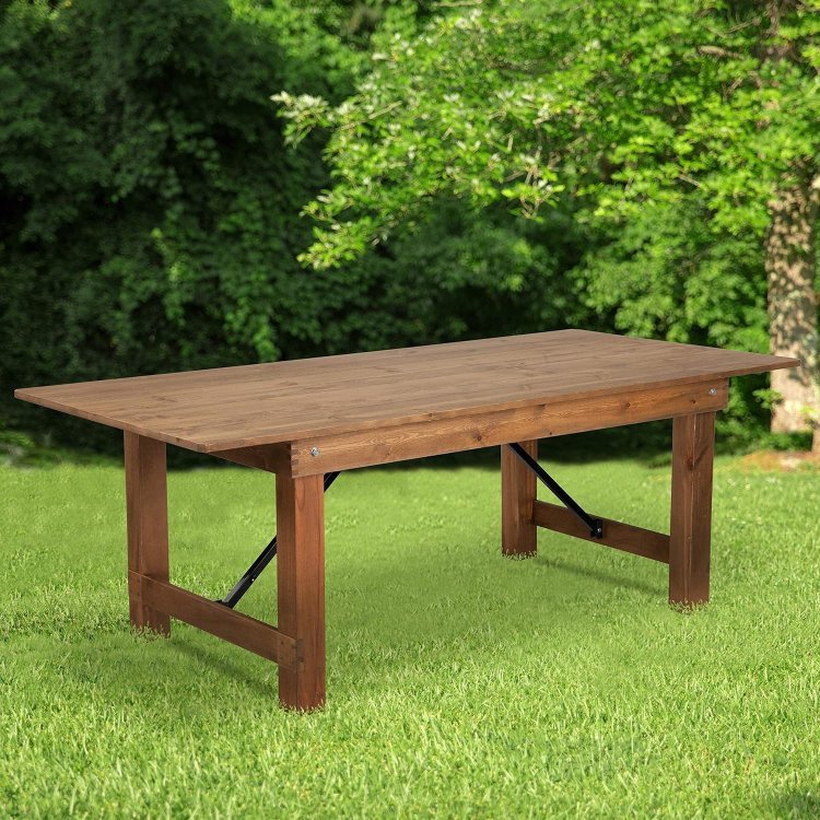 Flash Furniture Hercules Series 7' x 40" Rustic Solid Pine Folding Dining Table