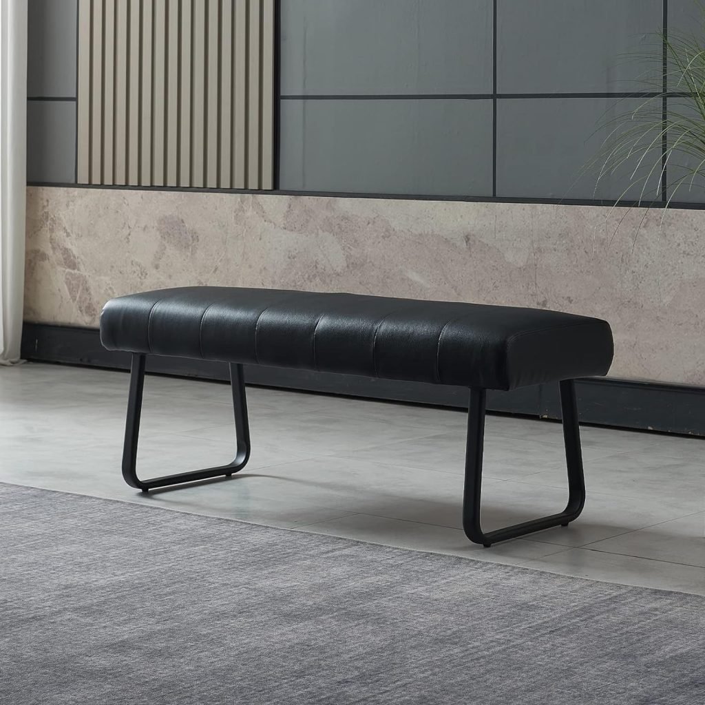 JIEXI 47in Upholstered PU Leather Bench