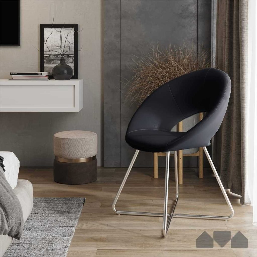 The Milliard Circle Leather Accent Chair