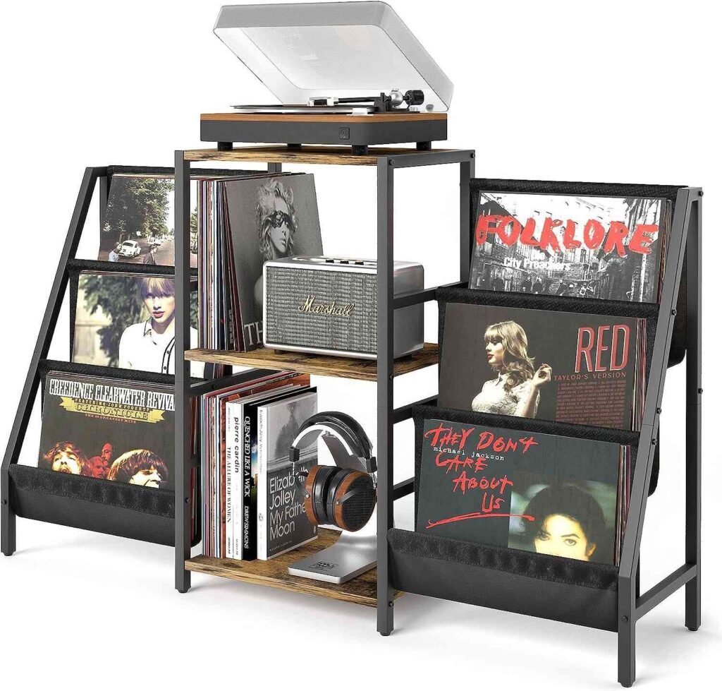 Record Player Stand with Vinyl Storage: Spacious Organization in Style