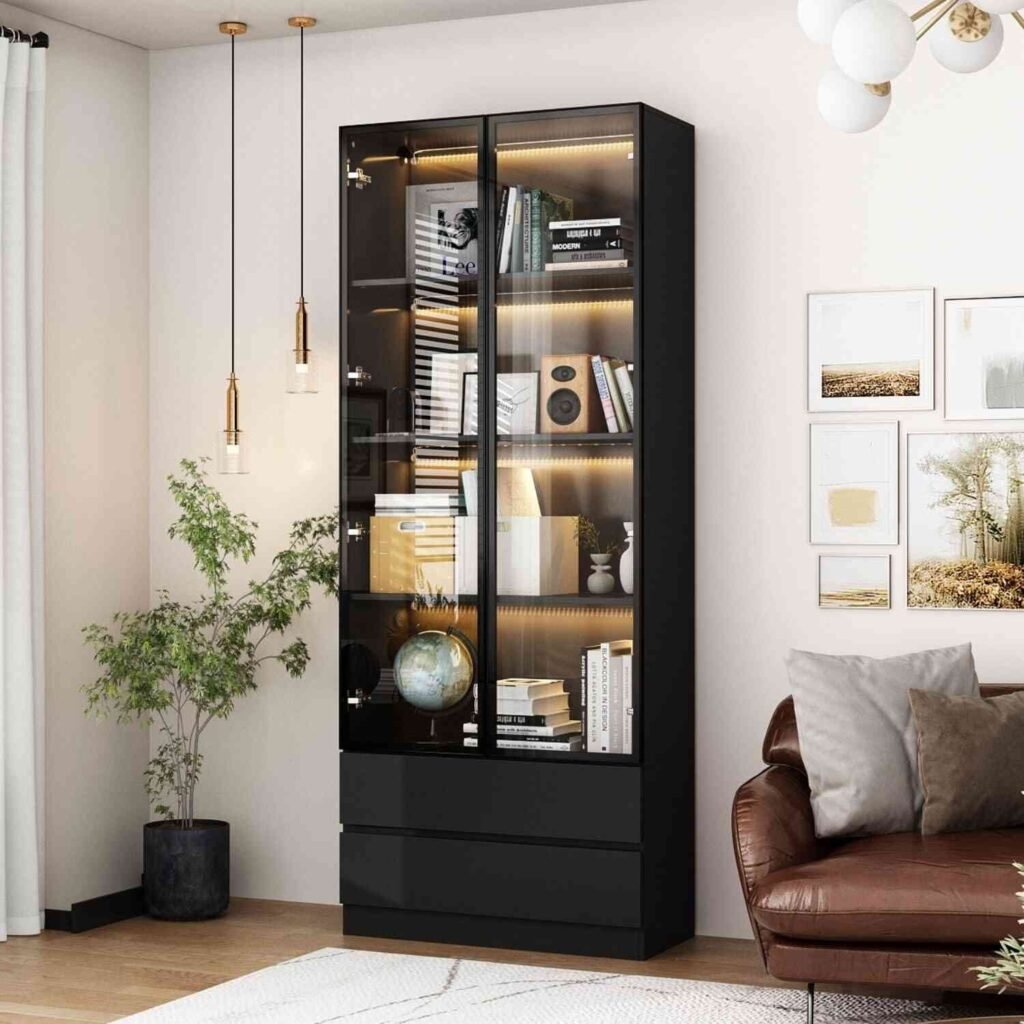 FAMAPY Display Cabinet: Light Up Your Collection (Black)
