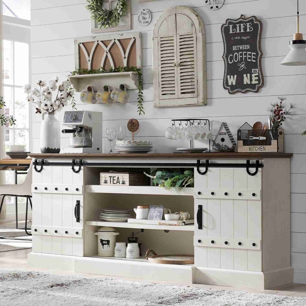 OKD 75" Farmhouse Sideboard Buffet Cabinet with Storage