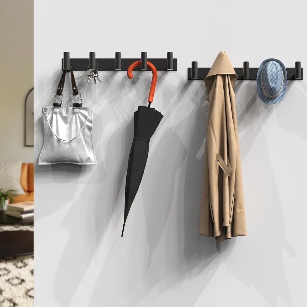 VAEHOLD Black Hat and Coat Wall Mount Rack